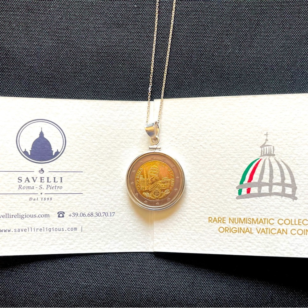 Special Edition Custom Made Collectible Vatican Euro Coin Necklace